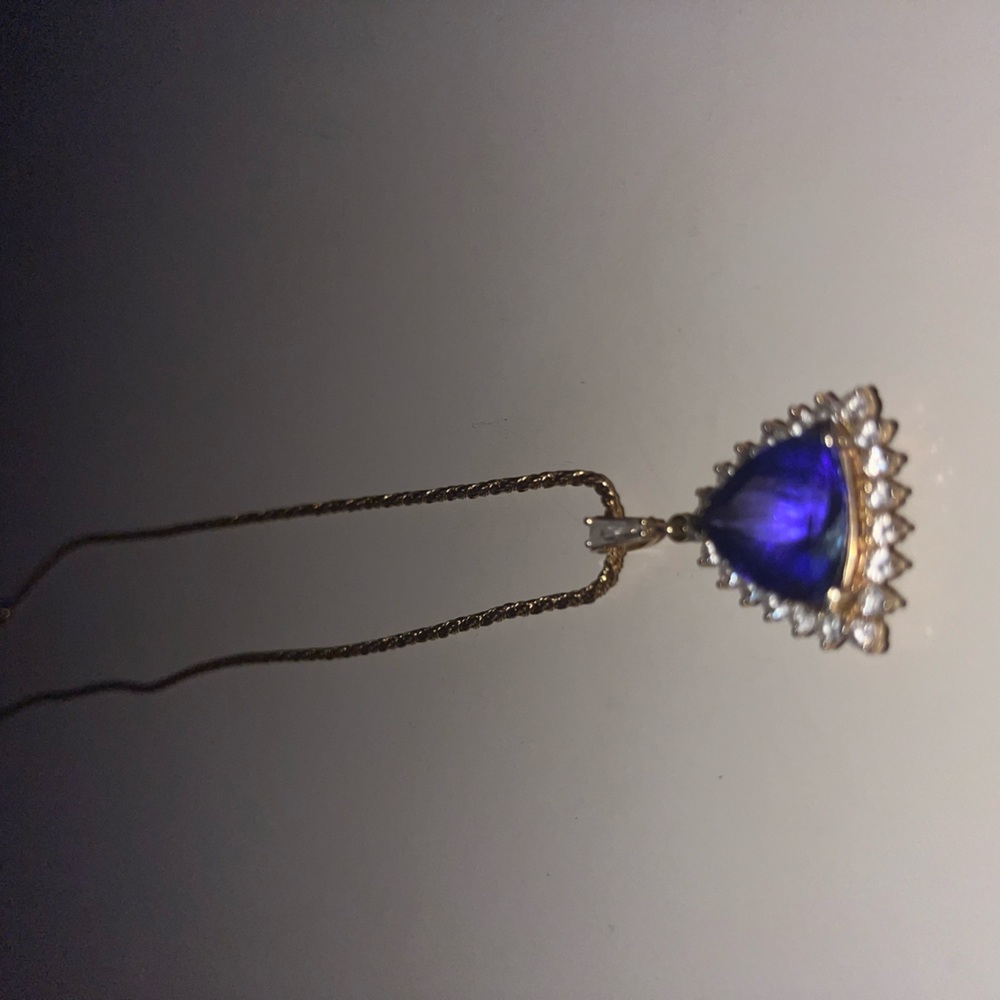 Authentic 1960 Tanzinite Diamond necklace vintage stunning